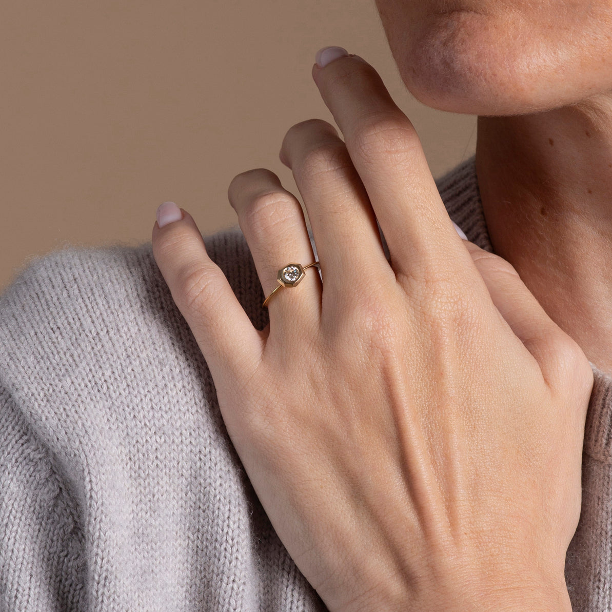Solitaire pépite 0.3ct