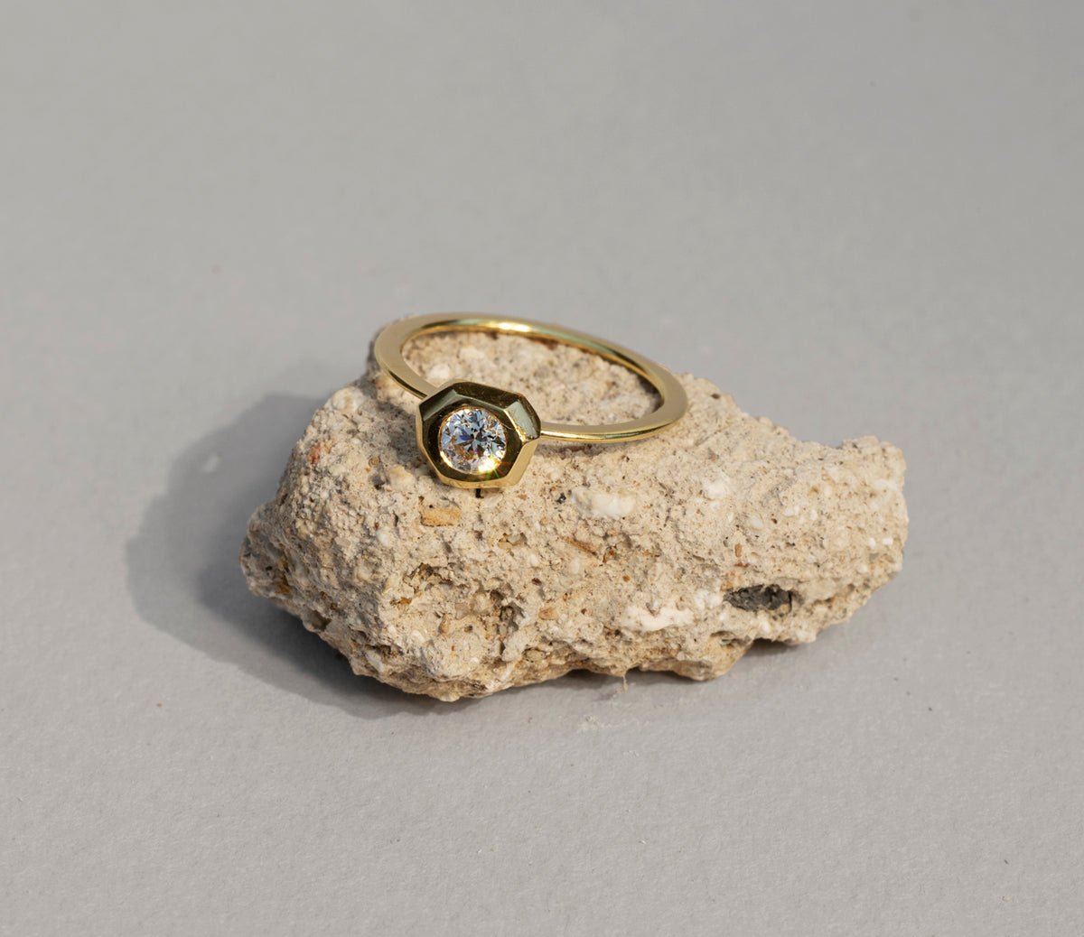 Solitaire pépite 0.3ct